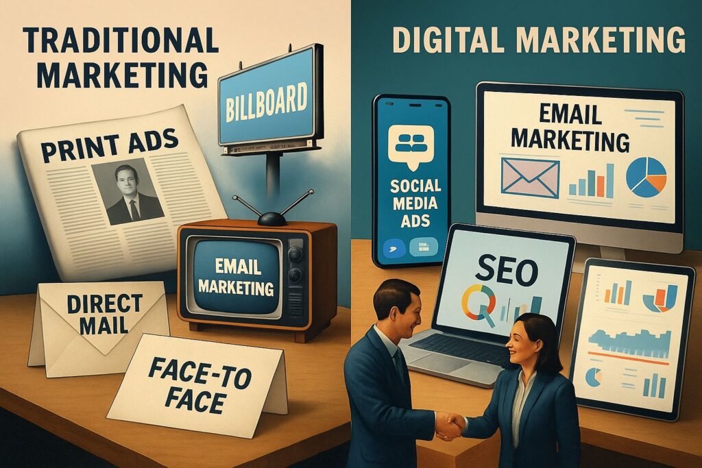 image of Old Marketing vs. Modern Digital Strategies in 2025: What You Need to Know